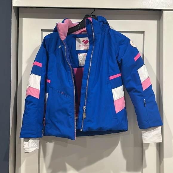 Obermeyer Girls' Ski Jacket | Size 7 | Blue and Pink - Picture 2 of 12